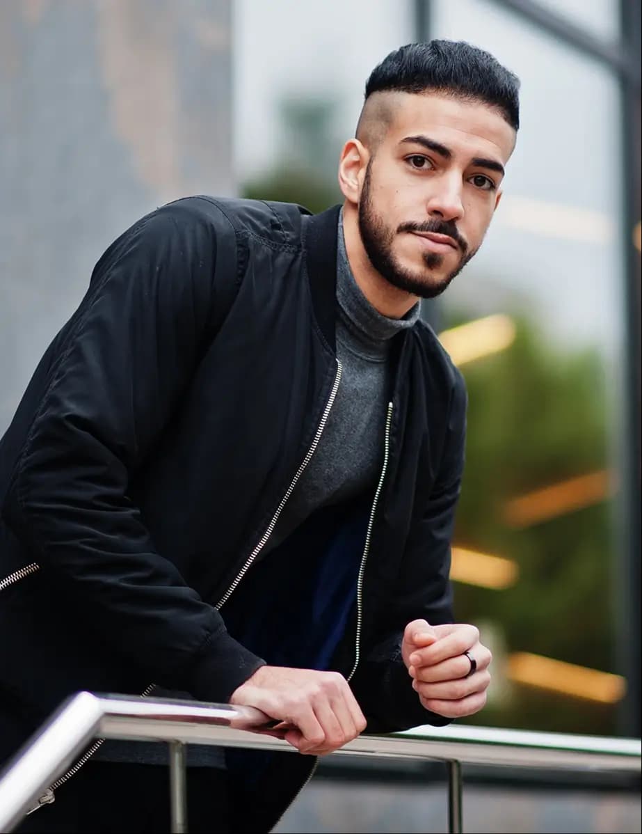 Professional man leaning casually